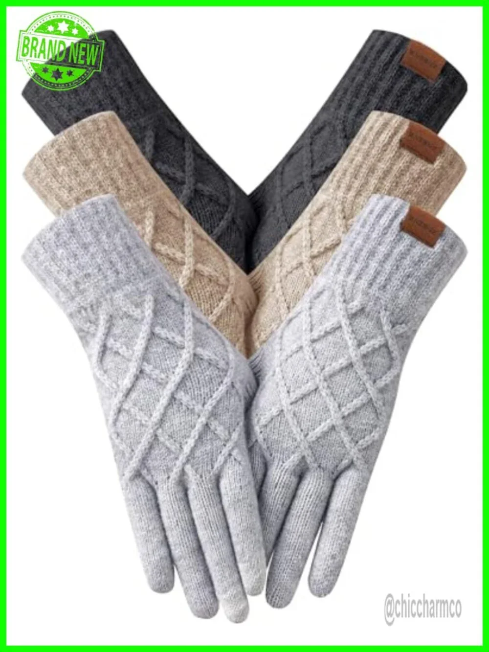 3 Pairs Touchscreen Winter Gloves with Soft Fleece Lining